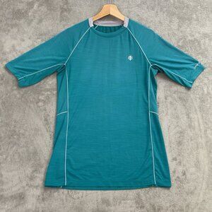 Coolibar Shirt Men's Small Teal Agility Short Sleeve Performance Tee UPF 50+